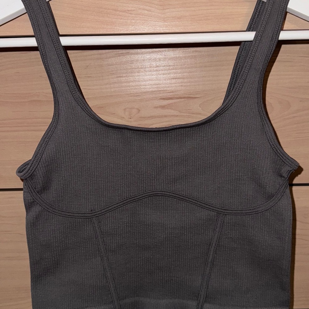 Urban Outfitters Charcoal Ribbed Sports Tank
